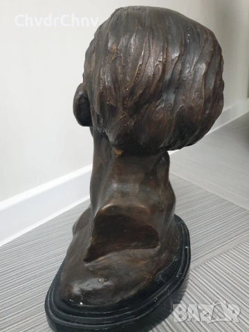 39см-13кг Rodin статуя-бюст/стара френска бронзова скулптура/фигура, снимка 4 - Статуетки - 53034664