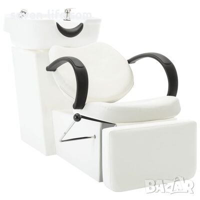 Измивна колона за фризьорски салон, бяла, изкуствена кожа различни модели - безплатна доставка, снимка 1 - Фризьорски столове - 38720316
