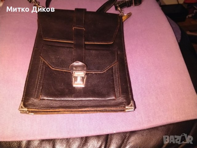 Мъжна чанта за през рамо естествена кожа №22 185х60мм250х, снимка 2 - Чанти - 44131863