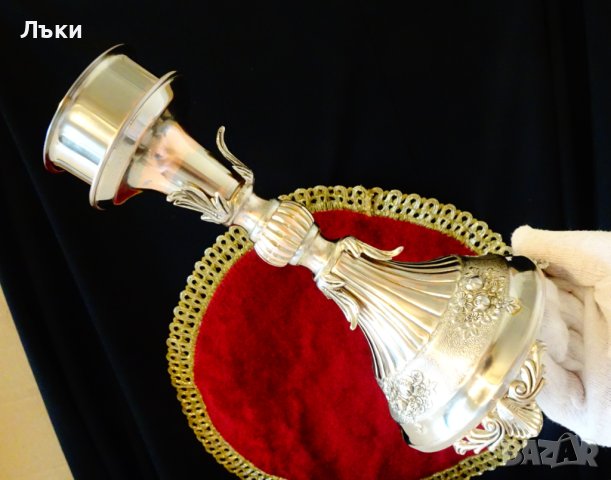 Посребрен свещник,барок. , снимка 1 - Антикварни и старинни предмети - 43846238