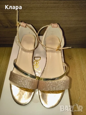 Нови сандали с нисък ток, снимка 2 - Дамски елегантни обувки - 51274030