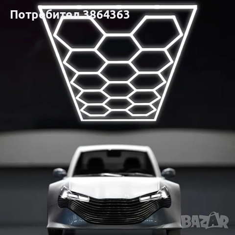  Шестоъгълно LED осветление „Пчелна пита“, снимка 1