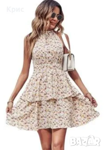 Ежедневна рокля с флорални мотиви Размер: L, снимка 2 - Рокли - 49620257