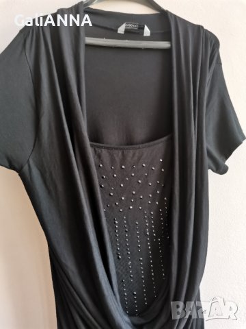 ЕЛЕГАНТНА ЧЕРНА РОКЛЯ/ТУНИКА XL, снимка 4 - Рокли - 37410995