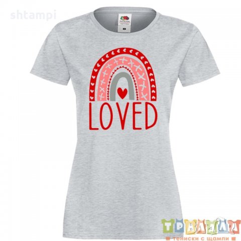 Дамска тениска Свети Валентин Loved, снимка 2 - Тениски - 35546932