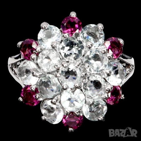 925 сребърен пръстени с кианит, нефрит, аквамарин, гранат,  подходящи за подарък, снимка 5 - Пръстени - 51769200