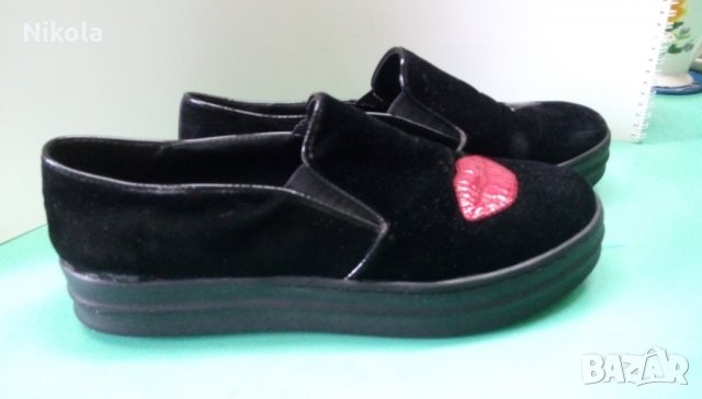 Дамски черни обувки с апликации Fred, снимка 14 - Дамски ежедневни обувки - 27342884