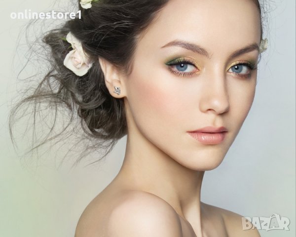 Сребърни Обеци Изящната пеперуда - 925 печат сребро BT416, снимка 6 - Обеци - 28148601