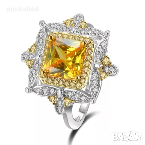 Сребърен дамски пръстен с цирконий, снимка 2 - Пръстени - 53250979