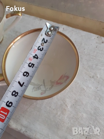 Лот порцелан 5 чашки за кафе позлата маркировка, снимка 6 - Антикварни и старинни предмети - 53416637