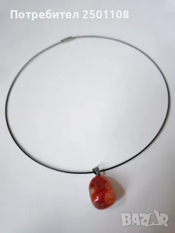 Елегантно колие с естествен камък, снимка 2 - Колиета, медальони, синджири - 47959713