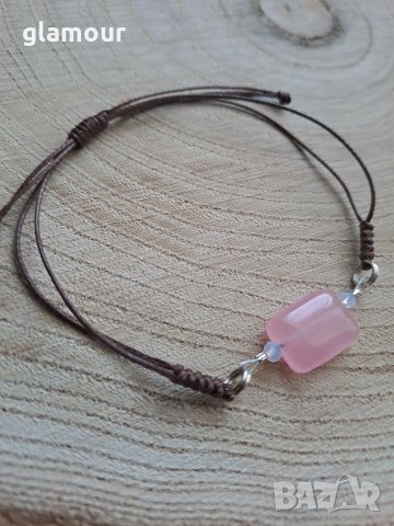 Гривна с розов кварц, снимка 2 - Гривни - 43746294