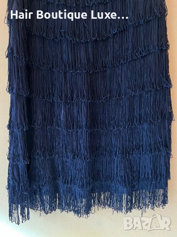 H&M Рокля с ресни в тъмно син цвят L размер  💙, снимка 2 - Рокли - 43980974