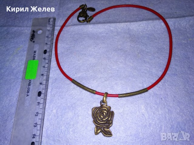 БРОНЗОВА РОЗА - BULGARIA МНОГО КРАСИВО МАРКОВО ФЛОРАЛНО АРТ КОЛИЕ МЕДАЛЬОН 34767, снимка 2 - Колиета, медальони, синджири - 39189517