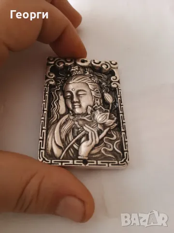 Будистка бронзова плочка-2, снимка 3 - Антикварни и старинни предмети - 50099745