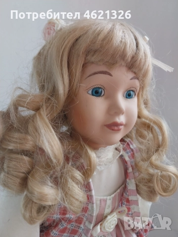 Винтидж порцеланова кукла като ново, ръчна изработка колекционерска, снимка 8 - Декорация за дома - 52155616