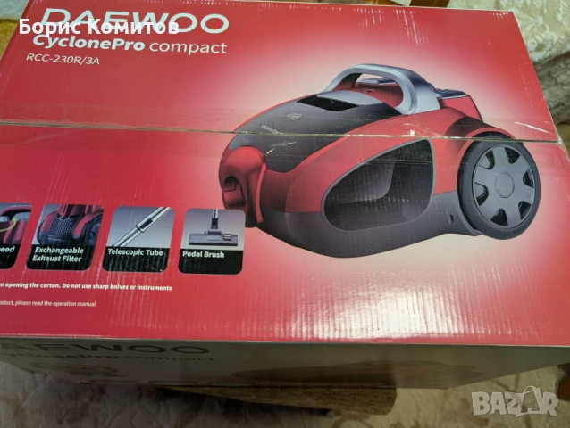 Прахосмукачка без торба Daewoo RCC-230R/3А, снимка 5 - Прахосмукачки - 52914817