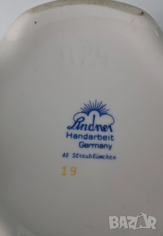 Порцеланово яйце с флорална декорация - Lindner, снимка 5 - Декорация за дома - 52813631