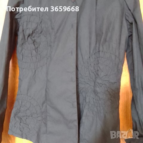 Дамска черна риза с бродерия, размер L,Нова, снимка 3 - Ризи - 40565955