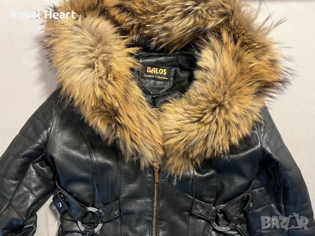 Кожено яке с естествен пух | (S) , снимка 4 - Якета - 43818177