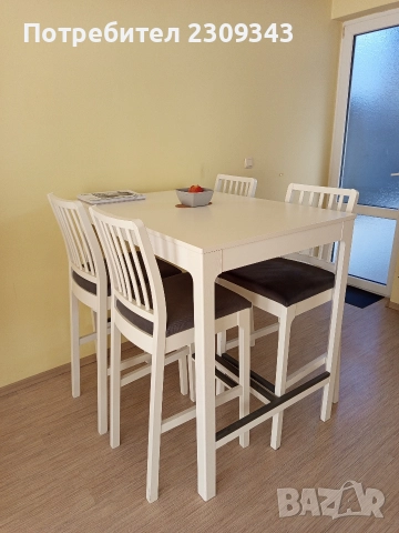 Комплект от бар маса с 4 стола EKEDALEN , снимка 2 - Маси - 52841535