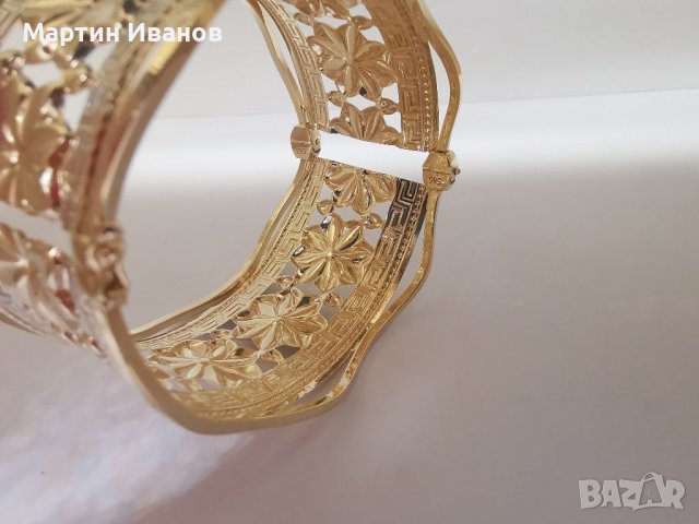 Златна гривна цвете , снимка 10 - Гривни - 38231237