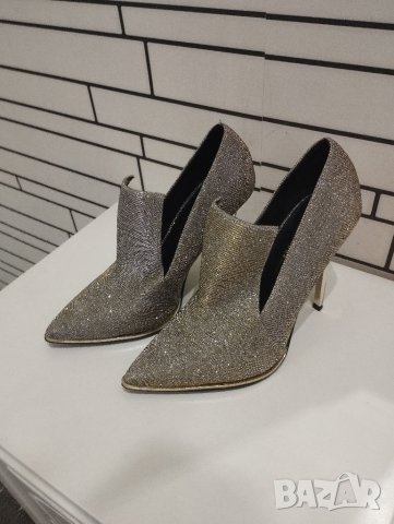 Сребърно-златисти елегантни обувки , снимка 6 - Дамски елегантни обувки - 40309087