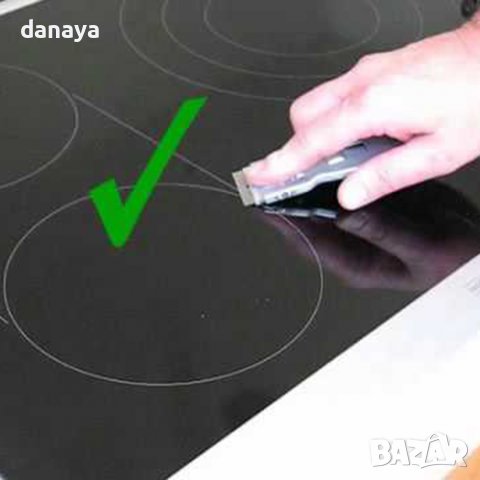 228 Шпатула скрапер за почистване на керамичен плот и винетни стикери от стъкло, снимка 4 - Мопове, кофи, четки и метли - 38149114