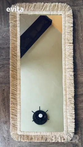 Бохо огледало от рафия. Ръчна изработка! , снимка 11 - Огледала - 47422953