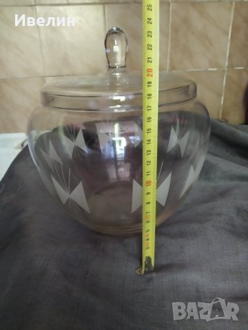 стар стъклен ,кристален съд за боле, снимка 3 - Антикварни и старинни предмети - 32829923