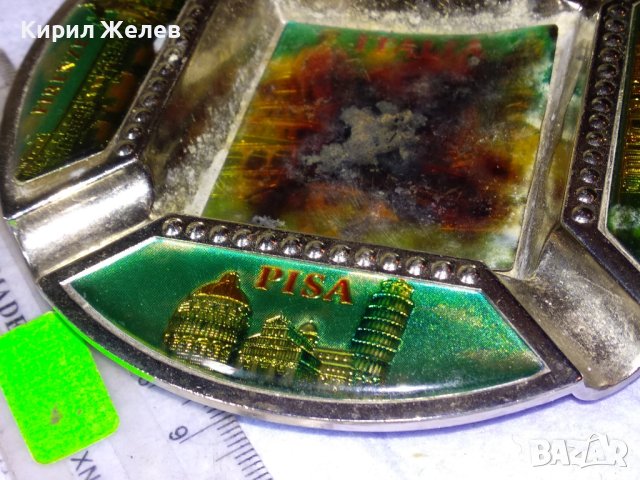 СТАР ЦИНКОВ ПЕПЕЛНИК СУВЕНИР от ИТАЛИЯ с ИЗГЛЕДИ от РИМ ПИЗА ФЛОРЕНЦИЯ ВЕНЕЦИЯ 42804, снимка 12 - Колекции - 43828094