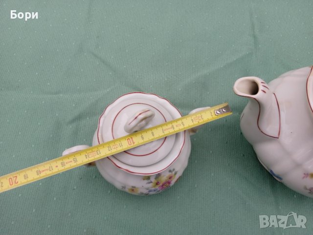 Порцелан чайник и захарница, снимка 13 - Аксесоари за кухня - 36635924