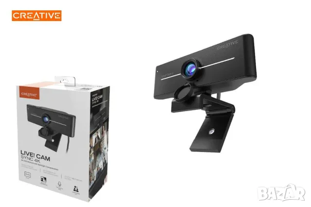Creative Live! Cam Sync 4K UHD Уеб камера/Dual Microphone, снимка 2 - Друга електроника - 47891147