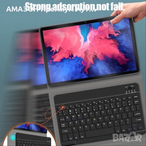 Chstls ТОП Кожен кейс с подвижна магнитна Bluetooth клавиатура за Lenovo Tab P11 Pro Gen2 11.2" 2022, снимка 2 - Таблети - 43112699