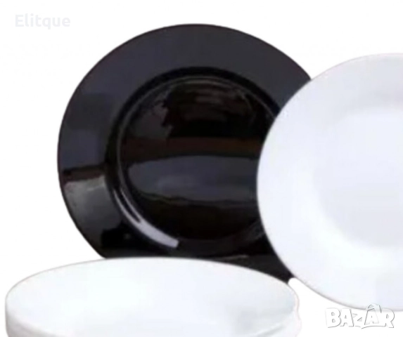 Черно-бял сервиз за хранене от 19 части Luminarc Lea Black & White, снимка 2 - Съдове за готвене - 52684600