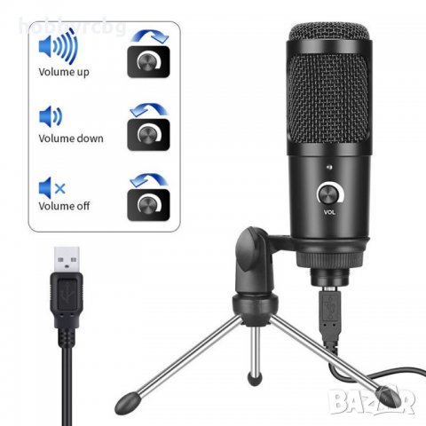 USB микрофон за TikTok, Youtube, караоке и записи в студио, снимка 5 - Микрофони - 33462330