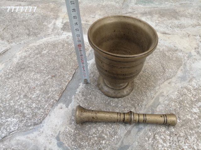 Стар български бронзов хаван / хаванче, снимка 5 - Антикварни и старинни предмети - 28827626