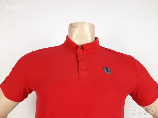 Puma x Ferrari - Оригинална мъжка тениска с яка размер S, снимка 5 - Тениски - 50954041