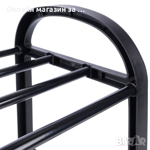 Стелаж за обувки 4 рафта черен 49.5x18.5x56.5см 569732, снимка 7 - Етажерки - 53232876