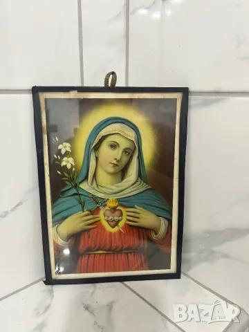 Стара картина Икона / Свети образ на Богородица, снимка 5 - Антикварни и старинни предмети - 49372277