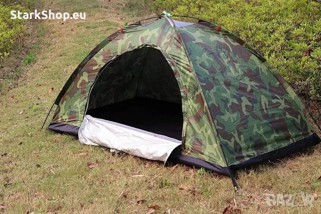 ПРОМО Четириместна палатка за къмпинг с Мощен челник 5 LED, снимка 2 - Палатки - 33198660