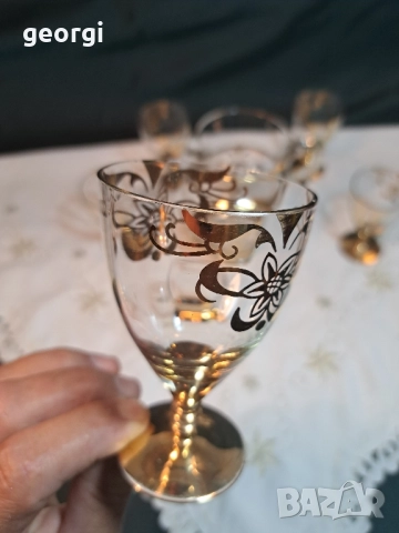 български луксозен сервиз за вино с позлата 27/5, снимка 4 - Сервизи - 51780820