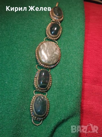 МАЛАХИТЕНА САЧАНЕНА СТАРИННА ОСМАНСКА ГРИВНА РЪЧНА МАЙСТОРСКА РАБОТА НАКИТ за НОСИЯ 4974, снимка 15 - Антикварни и старинни предмети - 30691399