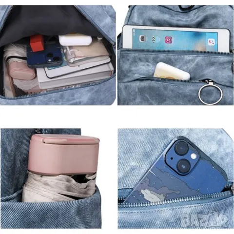 Дамска чанта-раница Karena Black, снимка 6 - Чанти - 47923337