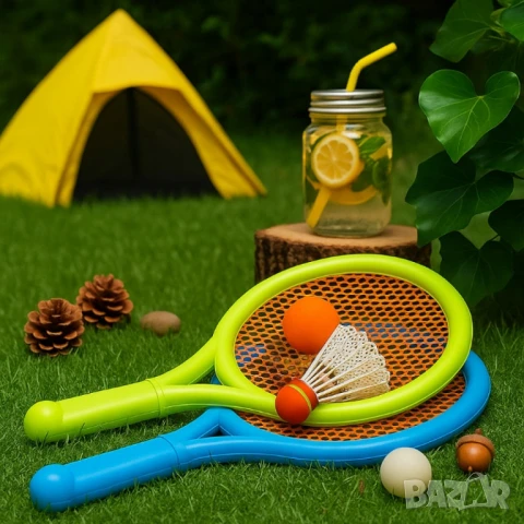 Тенис комплект с 2 ракетки, топче и перце - За забавления на открито, снимка 2 - Други - 51071619