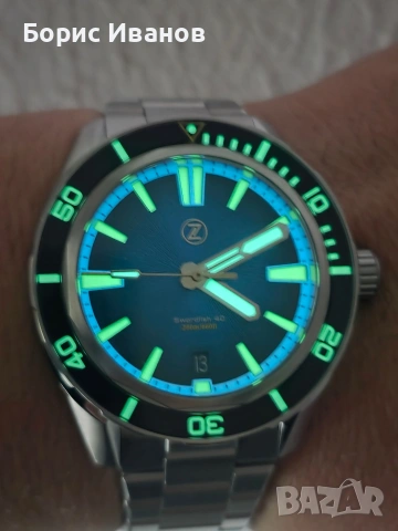 Zelos Swordfish 40mm Teal MOP, снимка 4 - Мъжки - 53119548