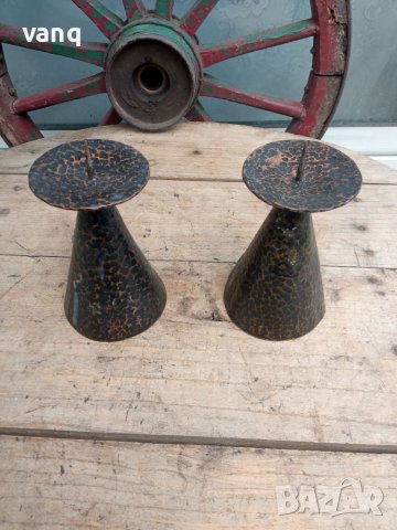 Медни кръгли свещници, снимка 1