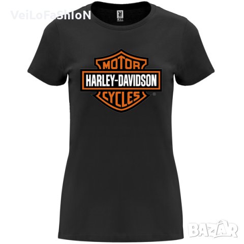 Нова дамска тениска Харли Дейвидсън (Harley Davidson) в черен цвят , снимка 1 - Тениски - 44049502