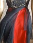 Нова италианска рокля в черно и червено, тюл и дантела М, снимка 13
