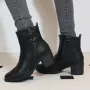Дамски боти с плътен ток нов модел черен цвят код32, снимка 8